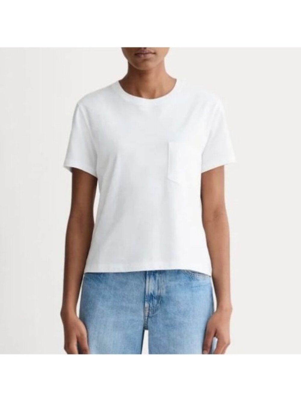 Everlane The Organic Cotton Box Cut Tee (Pocket) Women's Size XS White NWT!